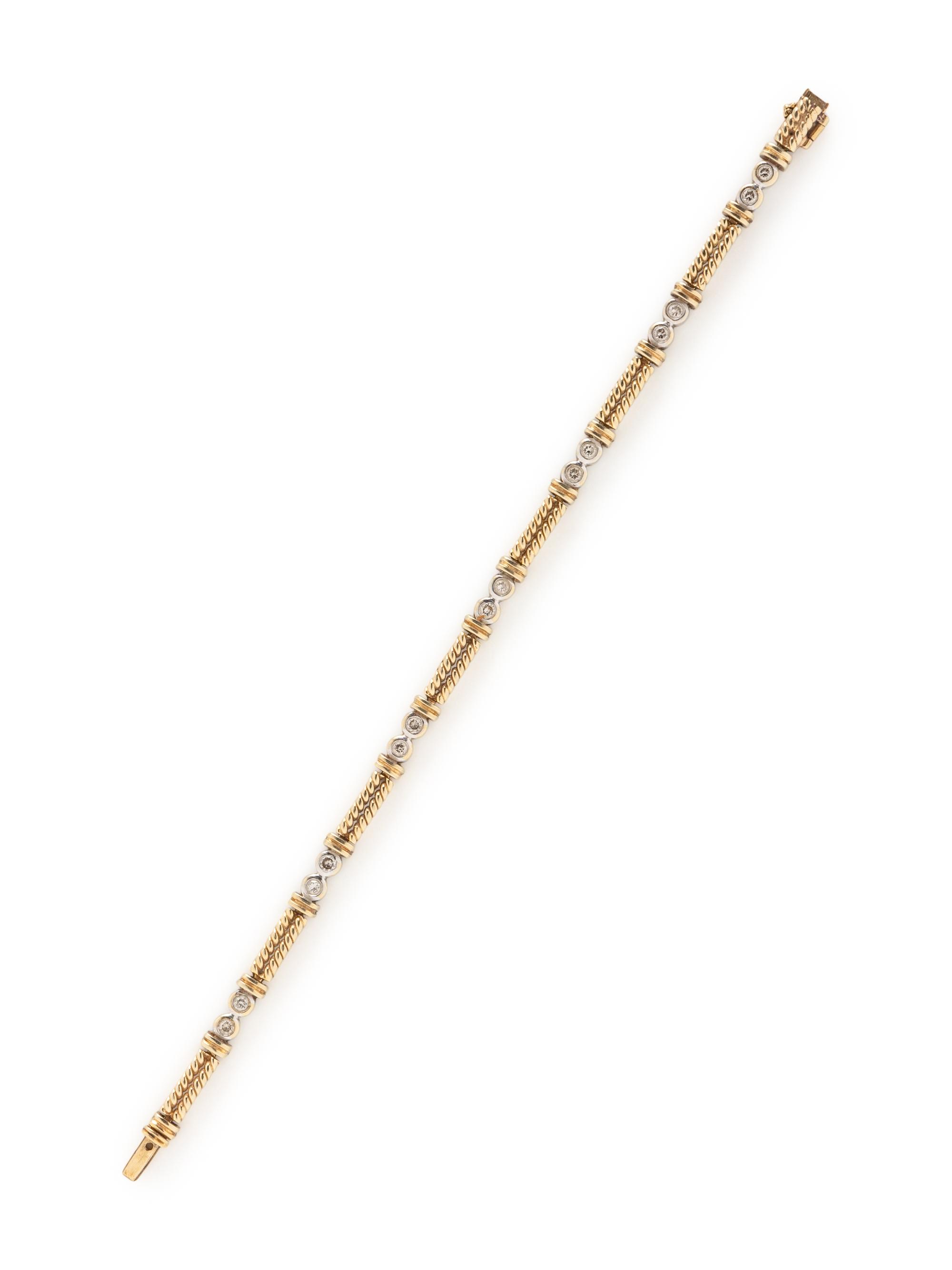 BICOLOR GOLD AND DIAMOND BRACELET