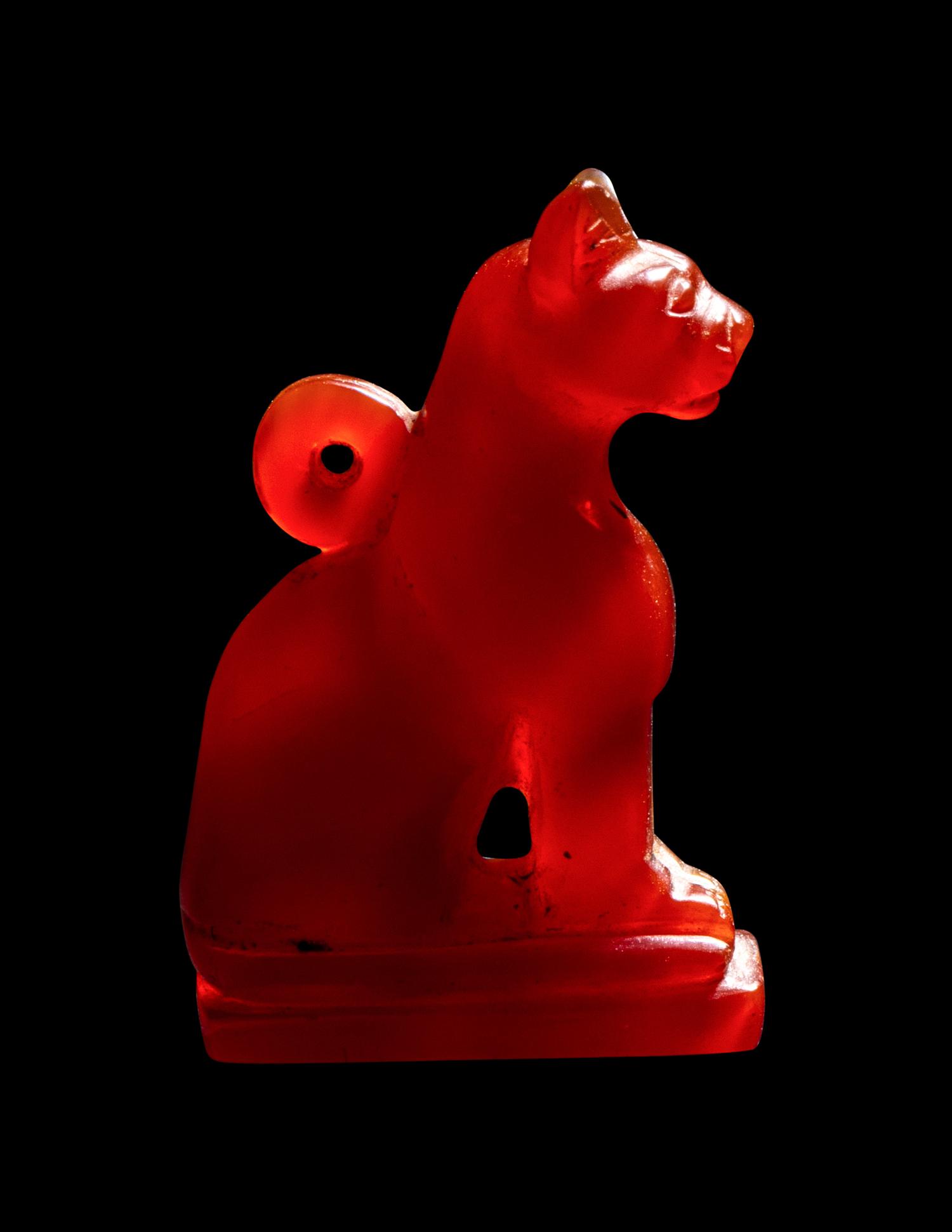 An Egyptian Carnelian Cat Amulet