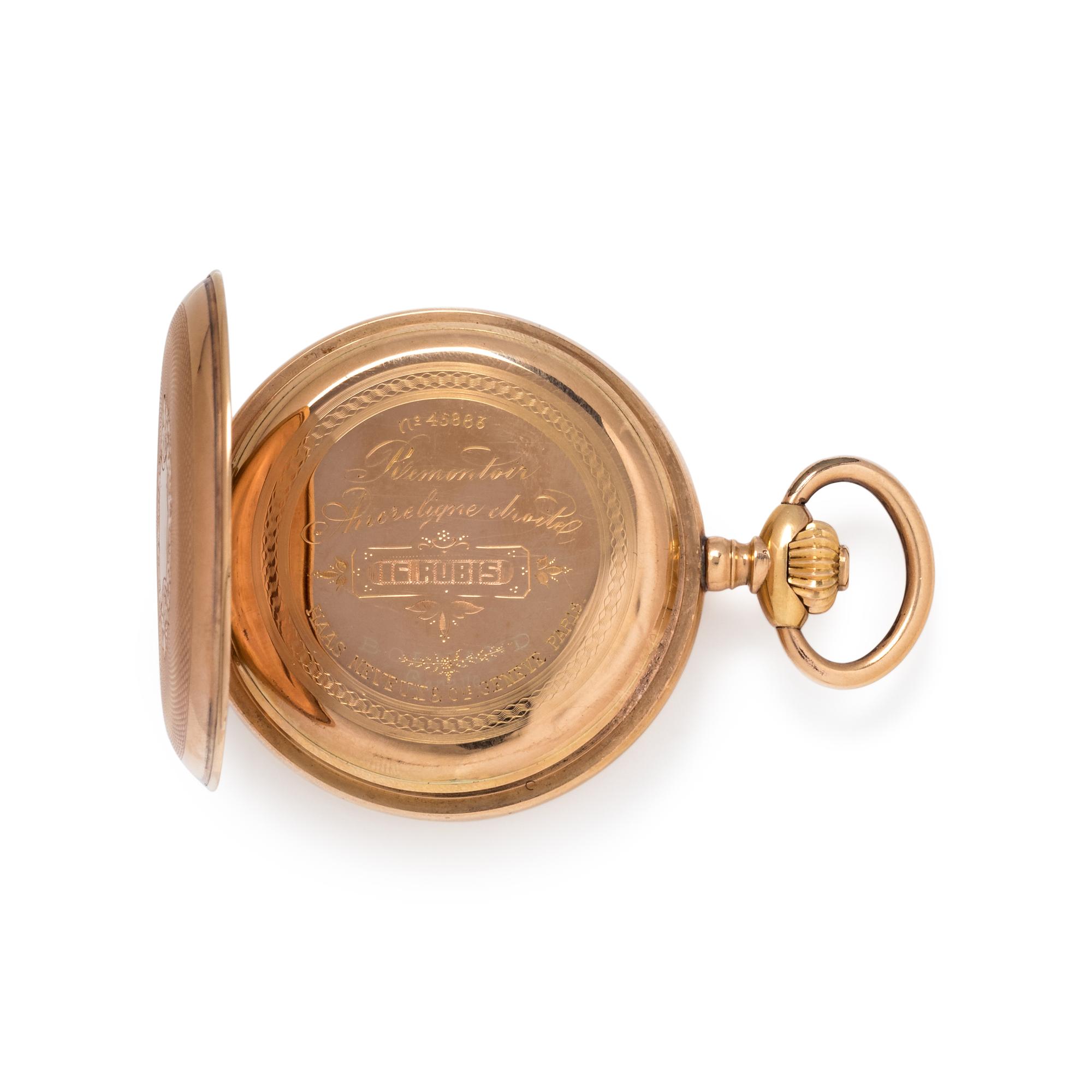 18K YELLOW GOLD HUNTER CASE POCKET WATCH