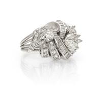 A Platinum and Diamond Cluster Ring, 13.80 dwts.