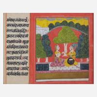 A group of four small Indian folios 印度册页一组四张 18th century or earlier ???????
