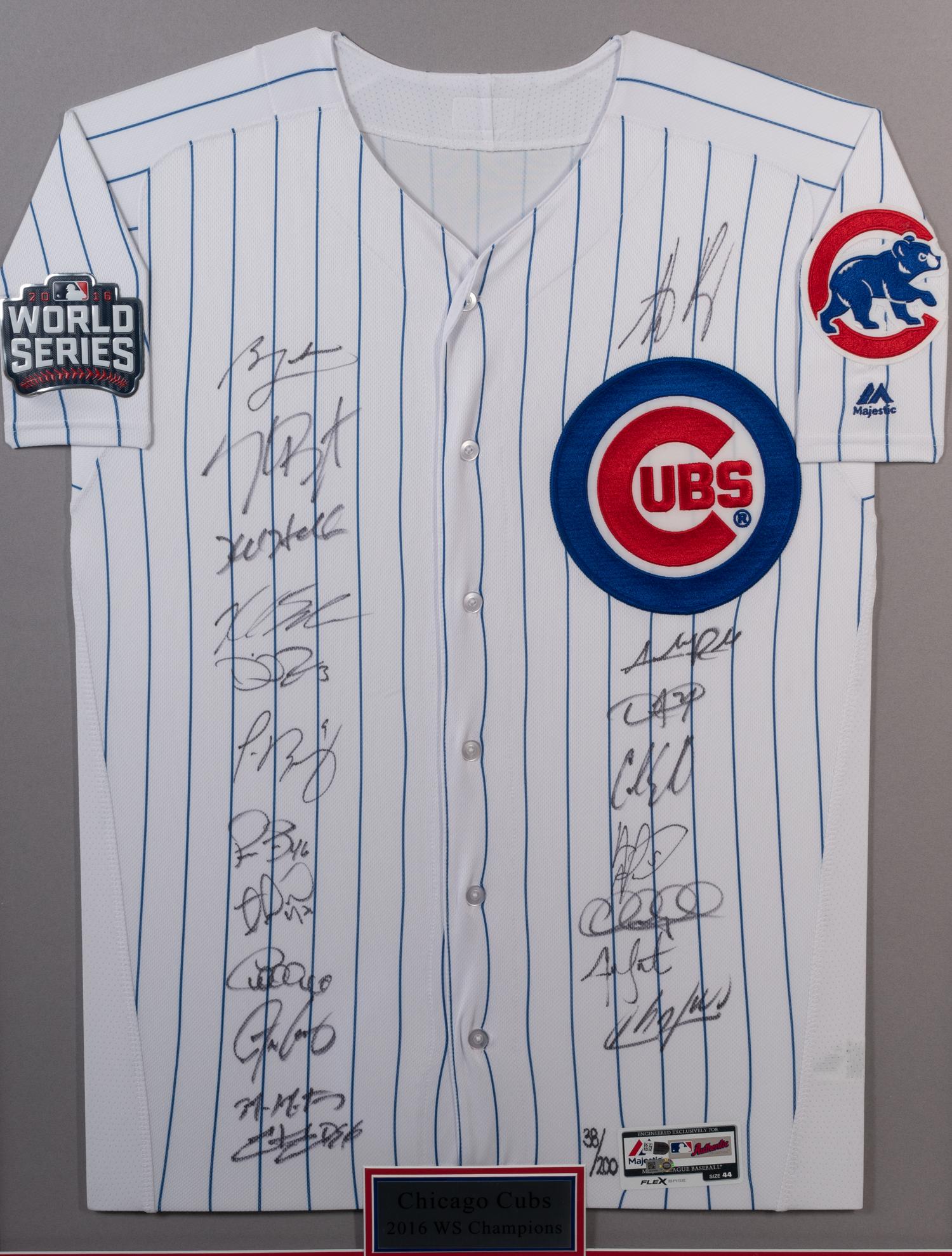 An Authentic Chicago Cubs 2016 World Series Champions Team Signed Autograph Limited Edition Jersey (Fantatics Authentic Hologram),