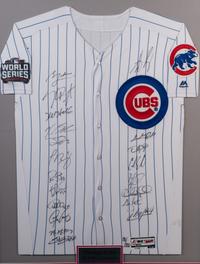 An Authentic Chicago Cubs 2016 World Series Champions Team Signed Autograph Limited Edition Jersey (Fantatics Authentic Hologram),