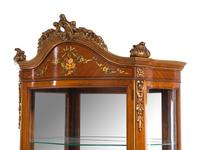 A Louis XV Style Marquetry Vitrine Cabinet
