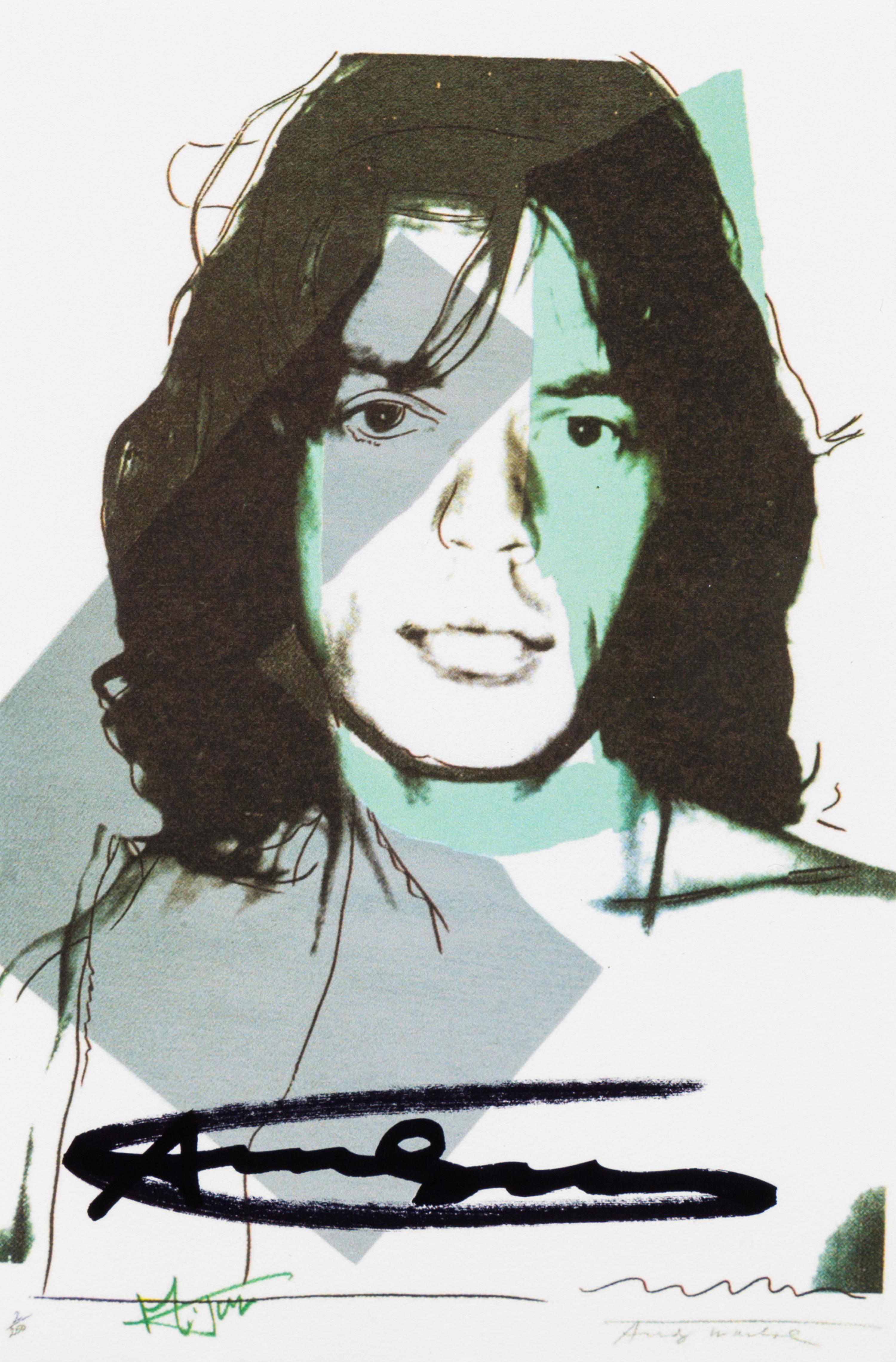 Andy Warhol, (American, 1928-1987), Mick Jagger, 1975 (set of ten announcement cards with cover published by Castelli Graphics for the