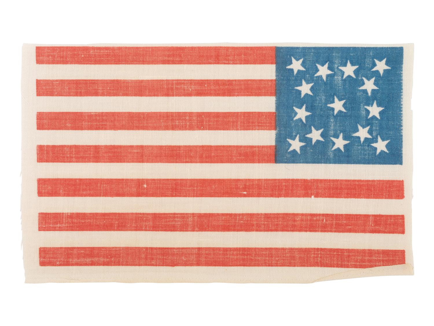 [FLAGS]. 14-star American parade flag. Ca 1876-1890.