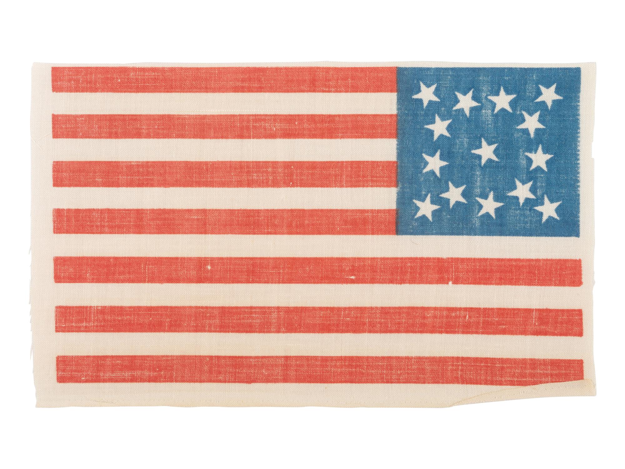 [FLAGS]. 14-star American parade flag. Ca 1876-1890.