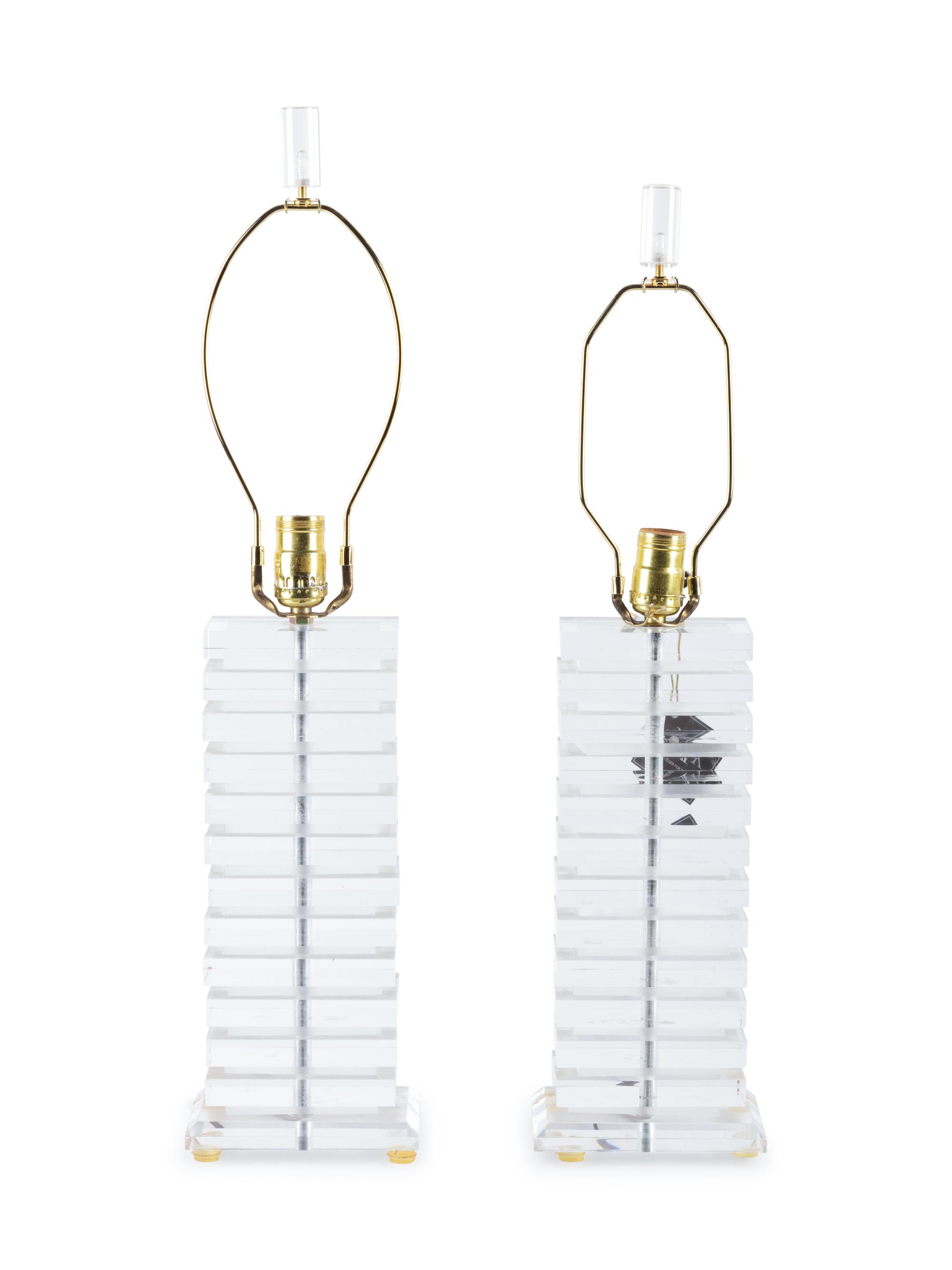 A Pair of Contemporary Acrylic Table Lamps