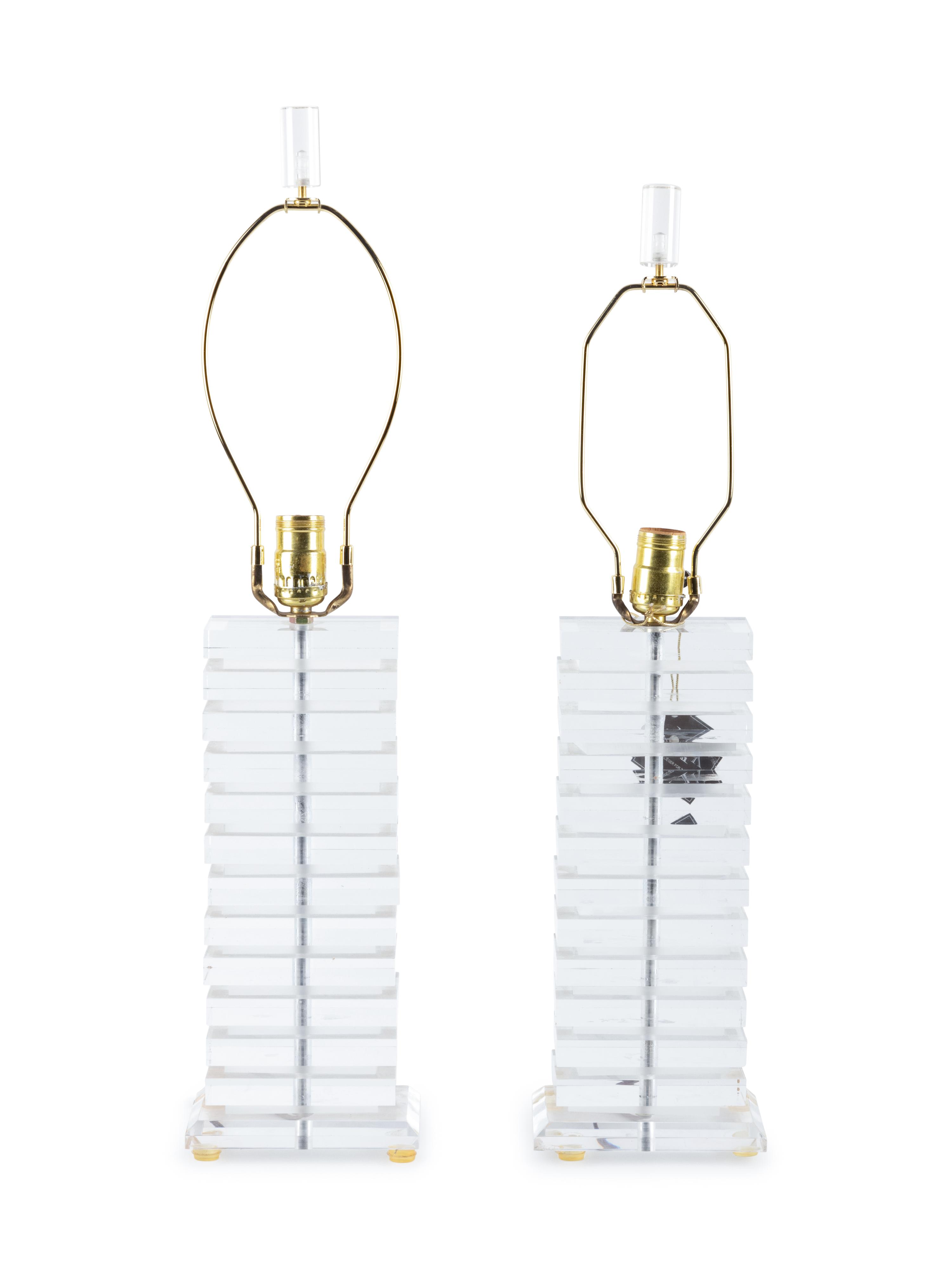 A Pair of Contemporary Acrylic Table Lamps