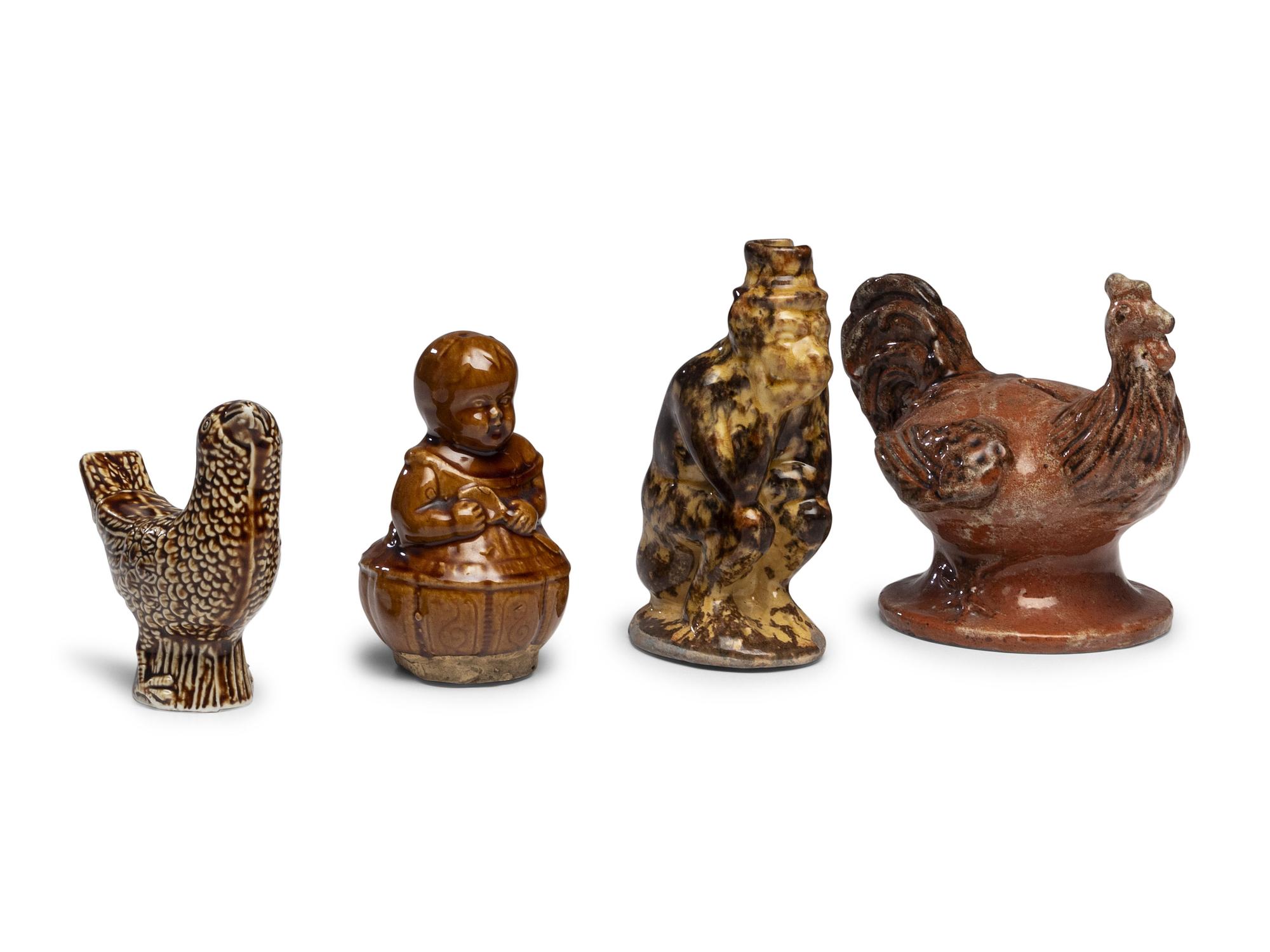 Four Glazed Ceramic Figures