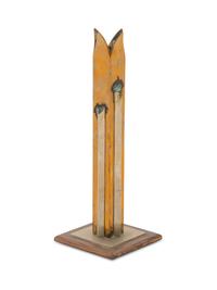 An Art Deco Aluminum and Copper Bud Vase