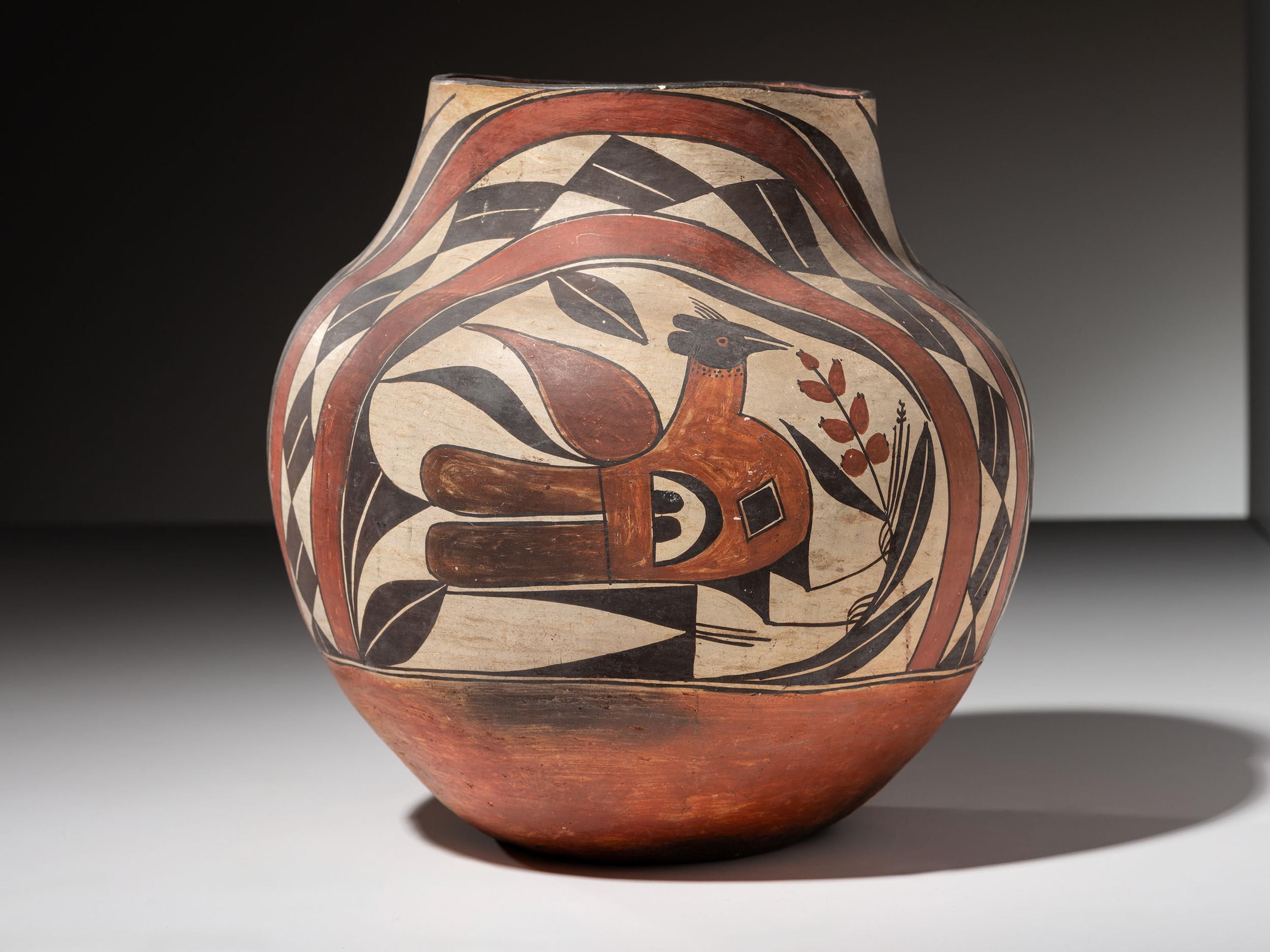 Acoma Pottery Jar, with Birds