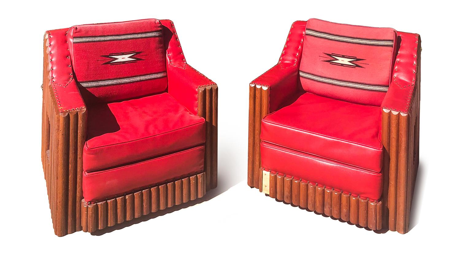 A Pair of Molesworth Style Club Chairs by New West Furniture Company 32 1/2 x 33 x 34 3/4 inches