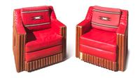 A Pair of Molesworth Style Club Chairs by New West Furniture Company 32 1/2 x 33 x 34 3/4 inches
