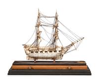 A Prisoner of War Carved Bone Ship Model of the Sea Flower