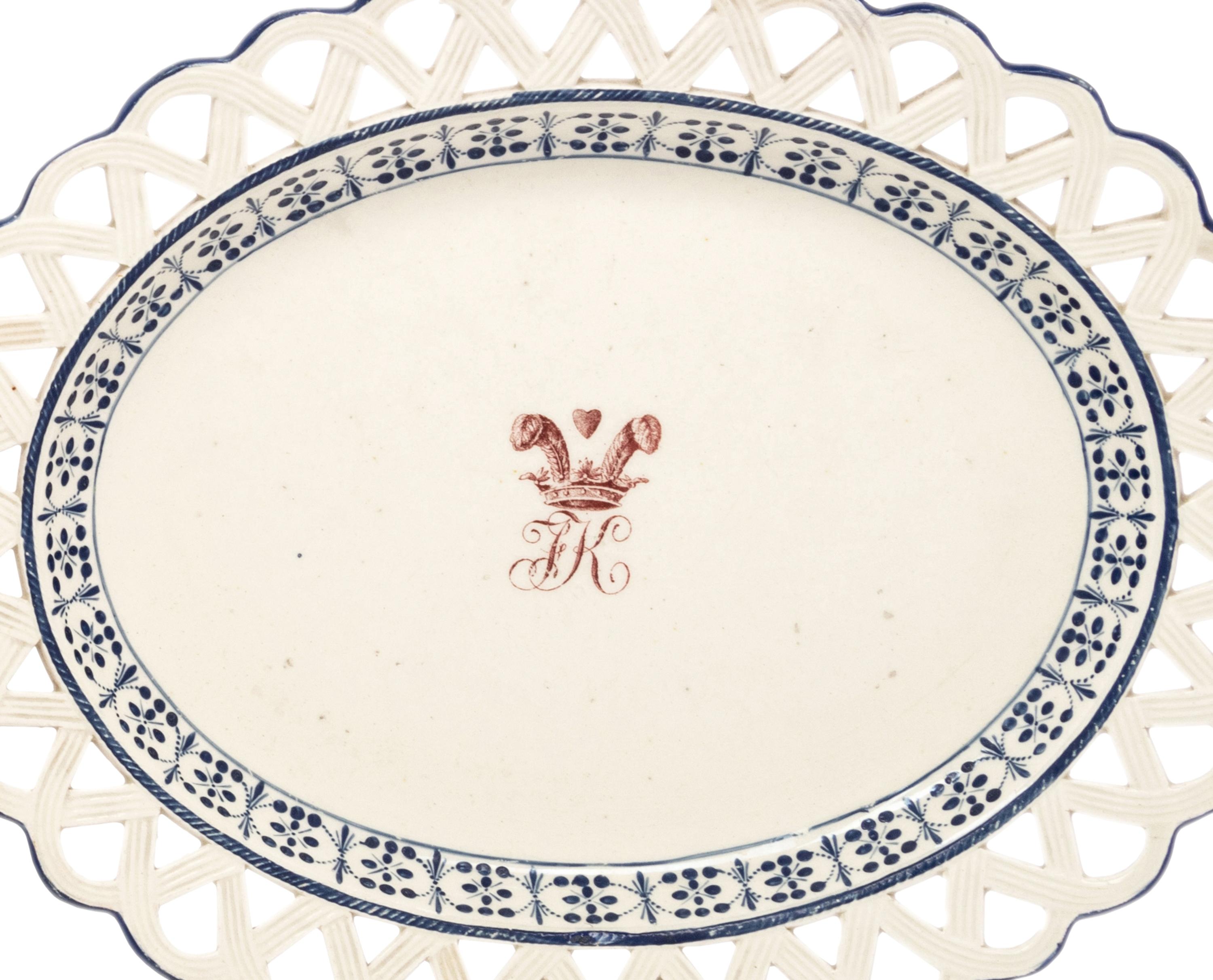 A Pair of English Reticulated Creamware Trays