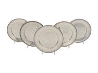 A Set of Five American Silver Butter Pats