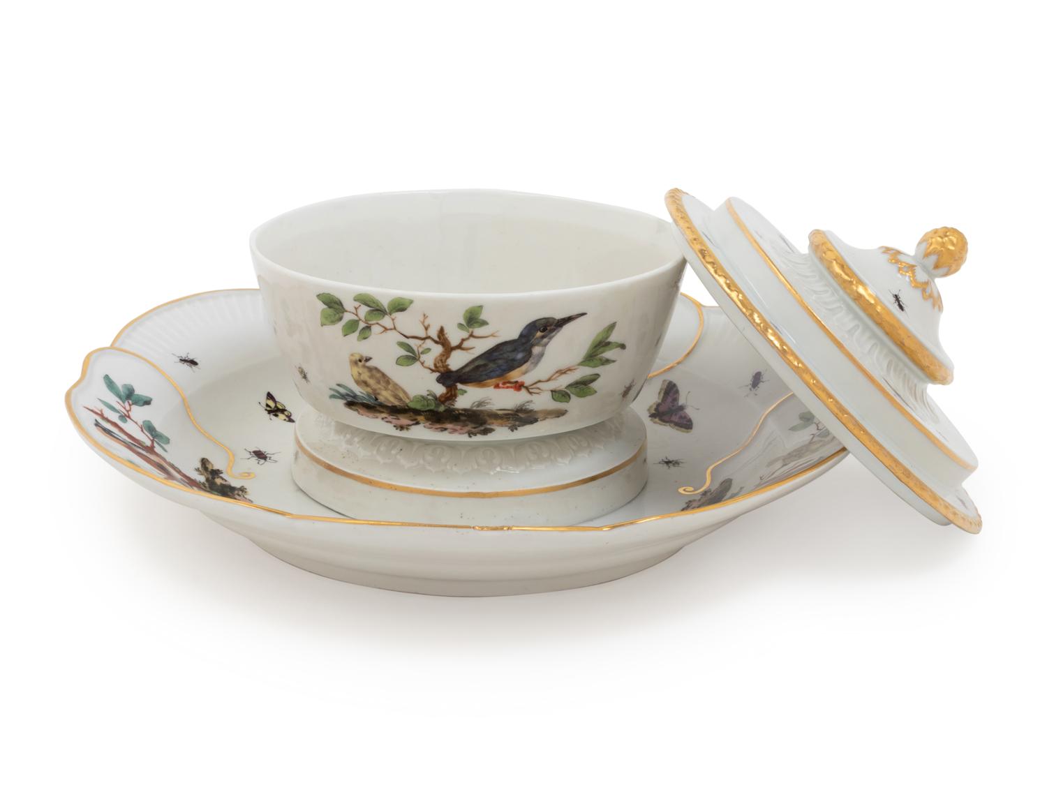 A Meissen Porcelain Covered Bowl and Dish