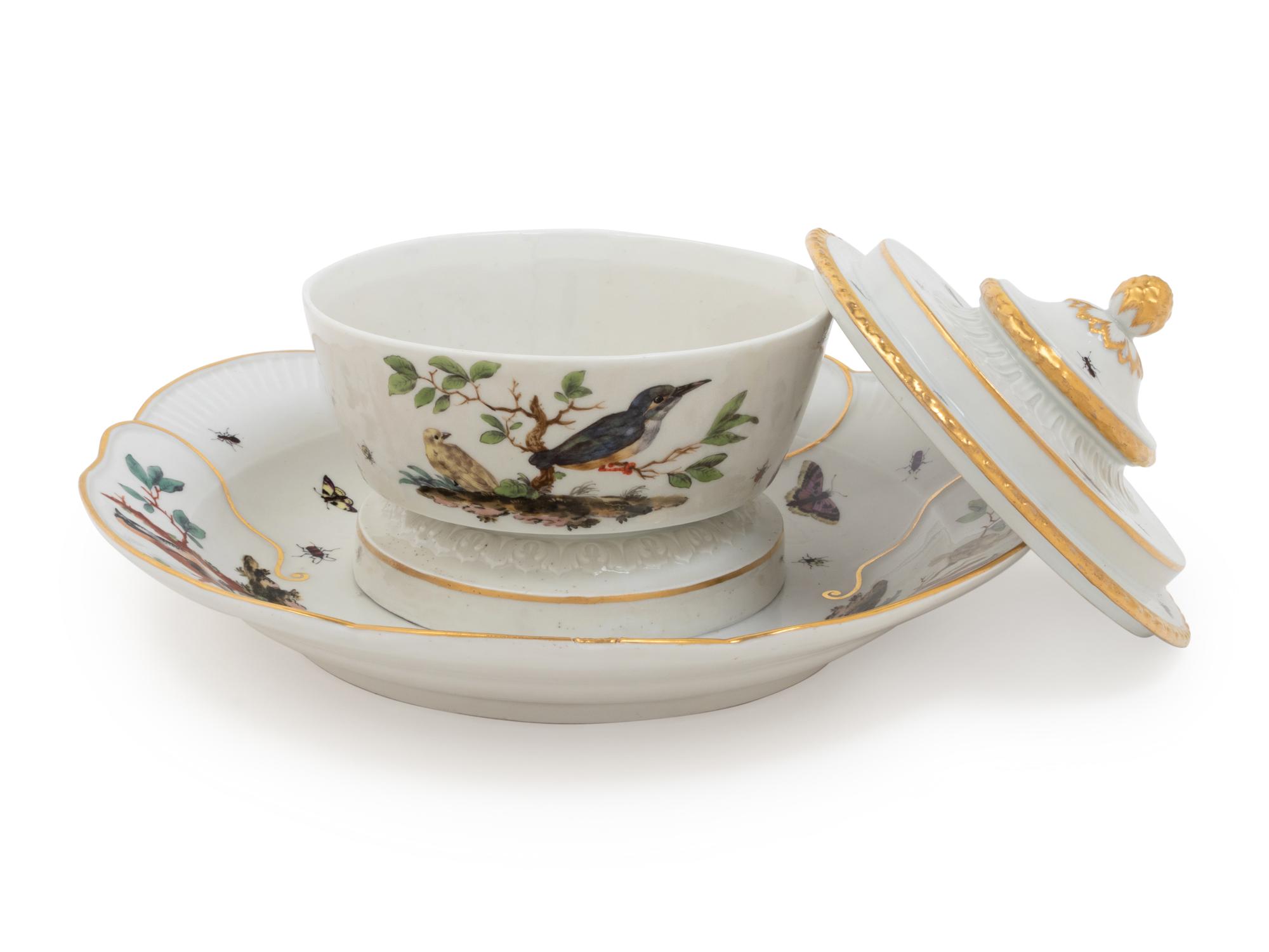 A Meissen Porcelain Covered Bowl and Dish