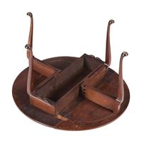 A Queen Anne Carved Cherrywood Drop-Leaf Pad-Foot Dining Table