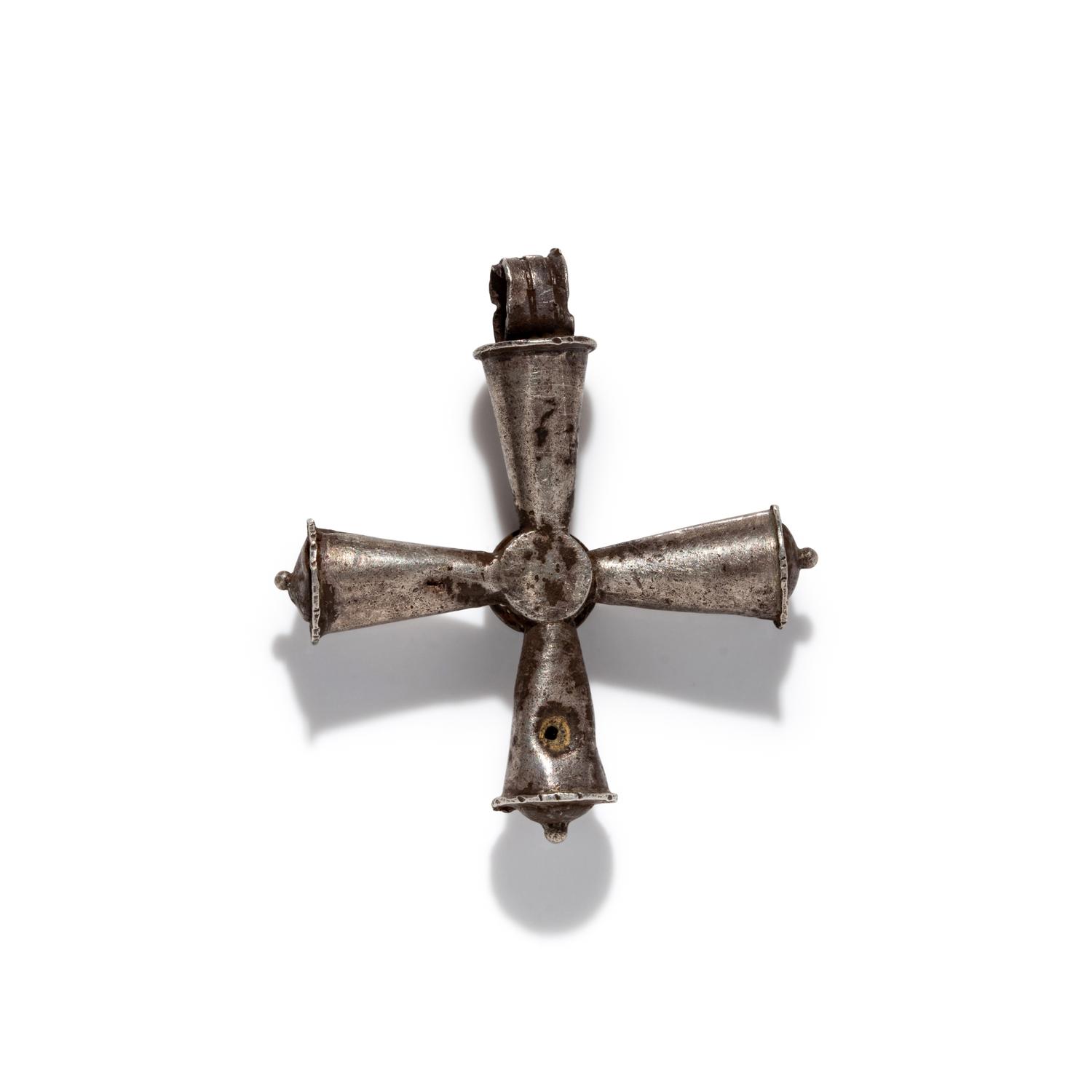 A Byzantine Silver and Amethyst Cross Pendant