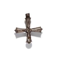 A Byzantine Silver and Amethyst Cross Pendant