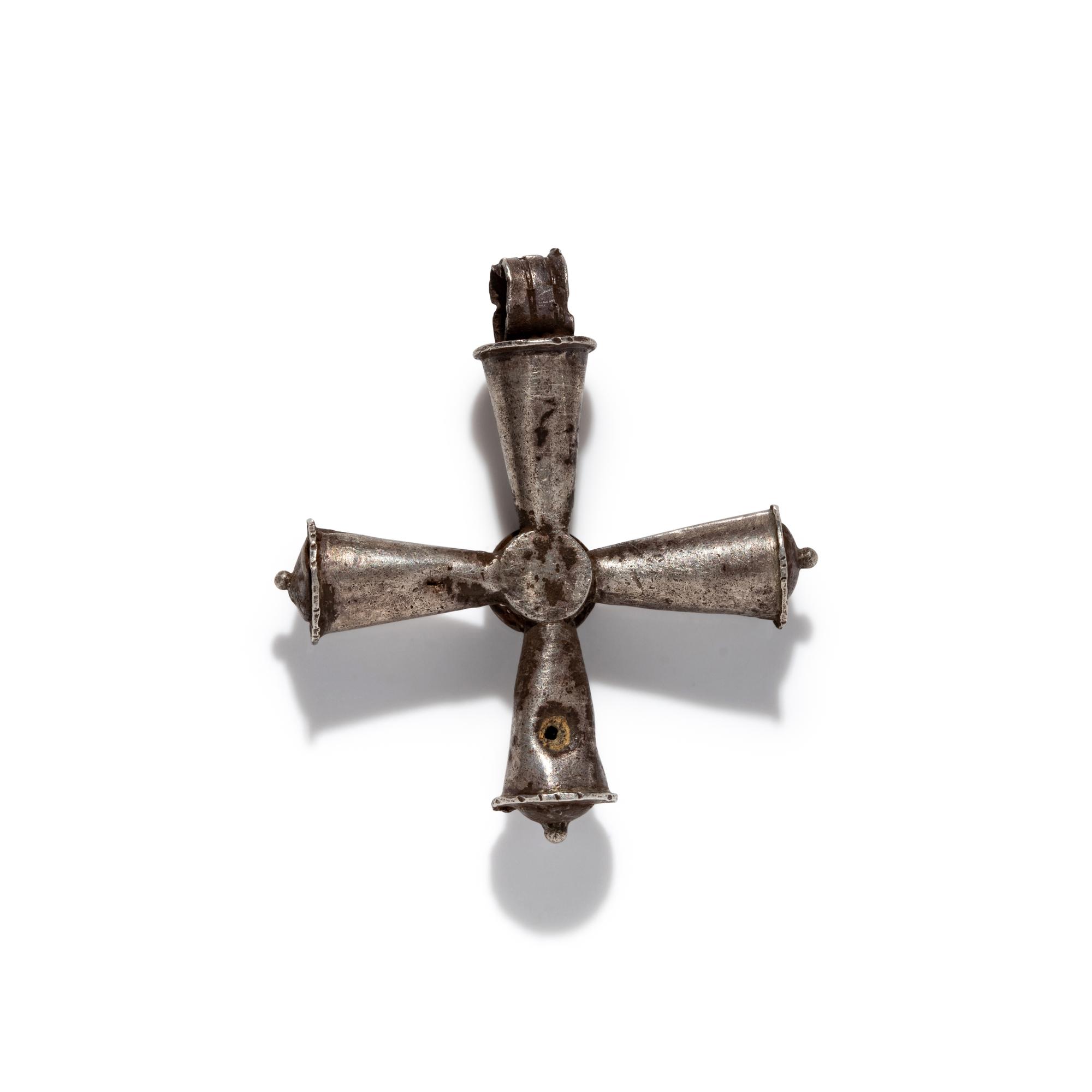 A Byzantine Silver and Amethyst Cross Pendant