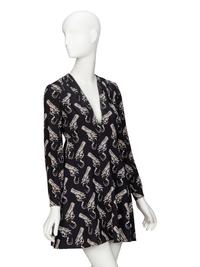 SAINT LAURENT, GUN-PRINT SILK MINIDRESS