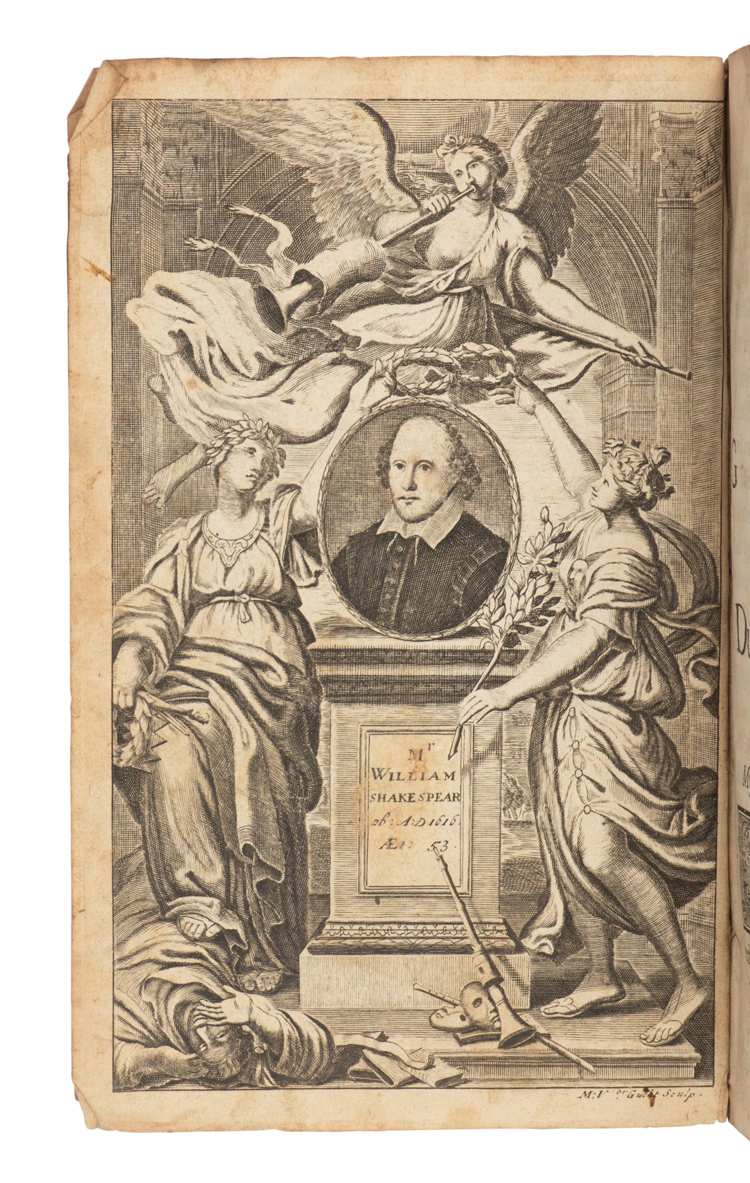 SHAKESPEARE, William (1564-1616). The Works of Mr. William Shakespear. Nicholas Rowe, editor. London: Jacob Tonson, 1709. [ With :] [ The Works…Volume the Seventh . London: E. Curll and E. Sanger, 1710].