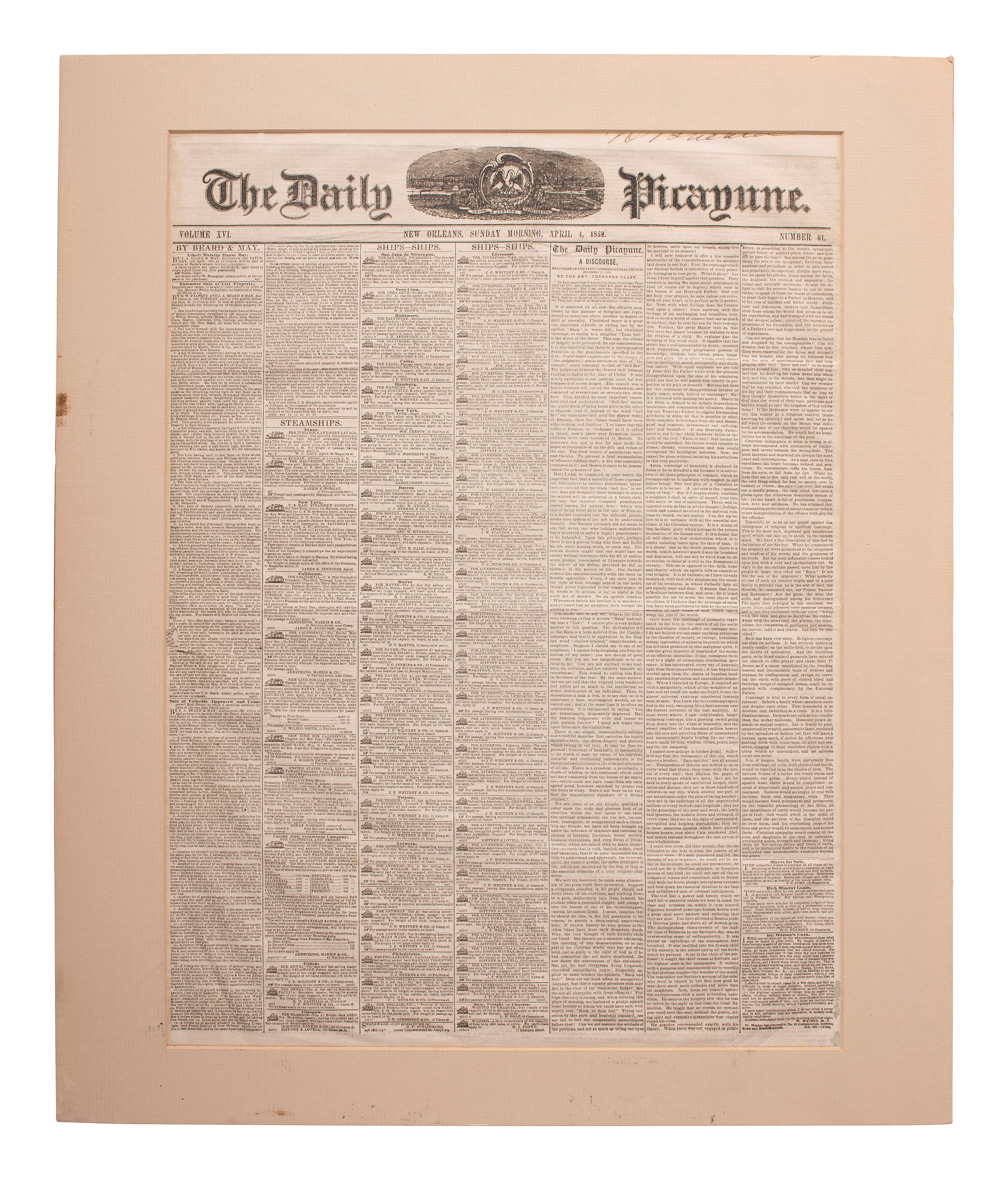 [MEXICAN WAR]. 200+ New Orleans newspapers, incl. Daily Picayune issues with Mexican War coverage.