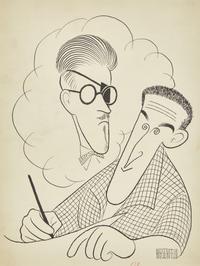 James Joyce and Mickey Spillane, Collier's magazine interior illustration, November 25, 1955