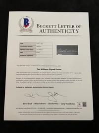 A Ted Williams Signed Autograph Triple Crown Print (Beckett Authentication Services Letter),