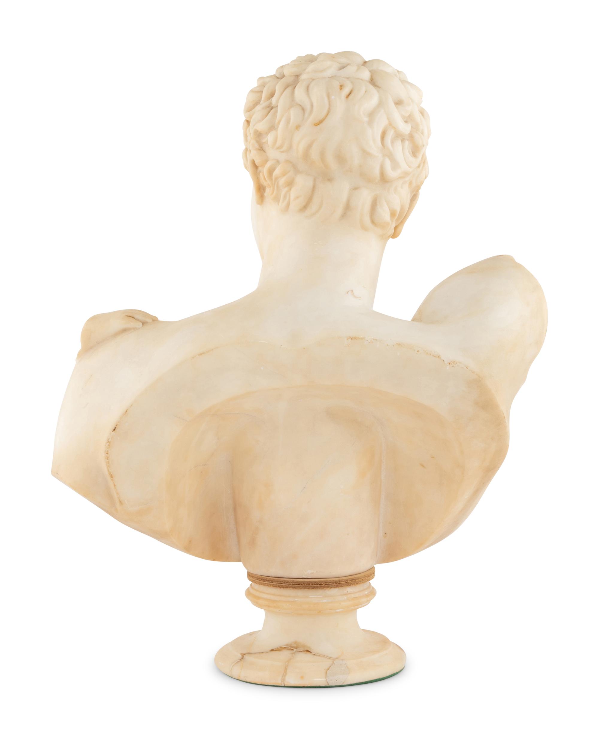 An Italian Marble Bust of Hermes of Praxiteles