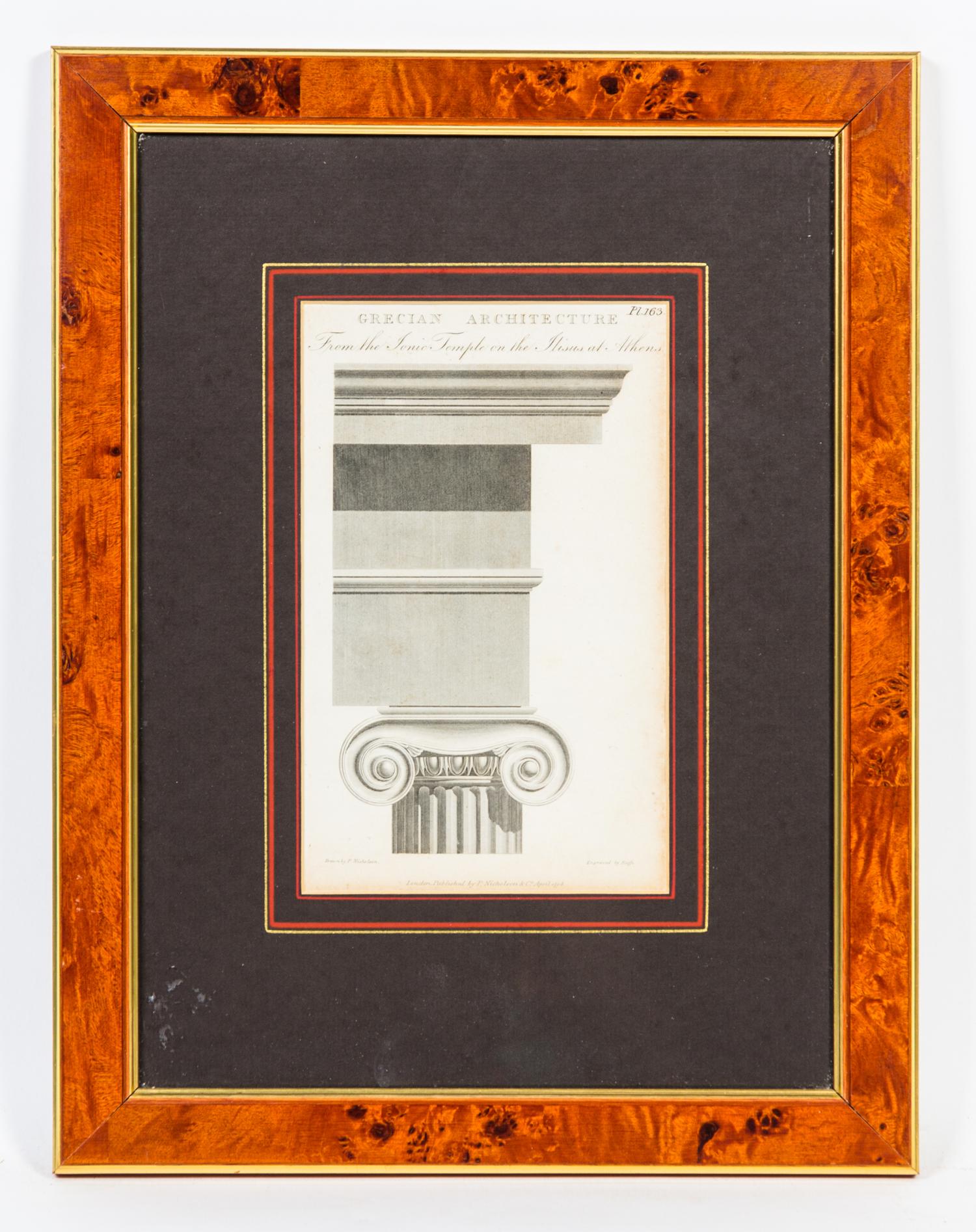 Three Architectural Engravings Height 8 1/2 x width 5 inches.