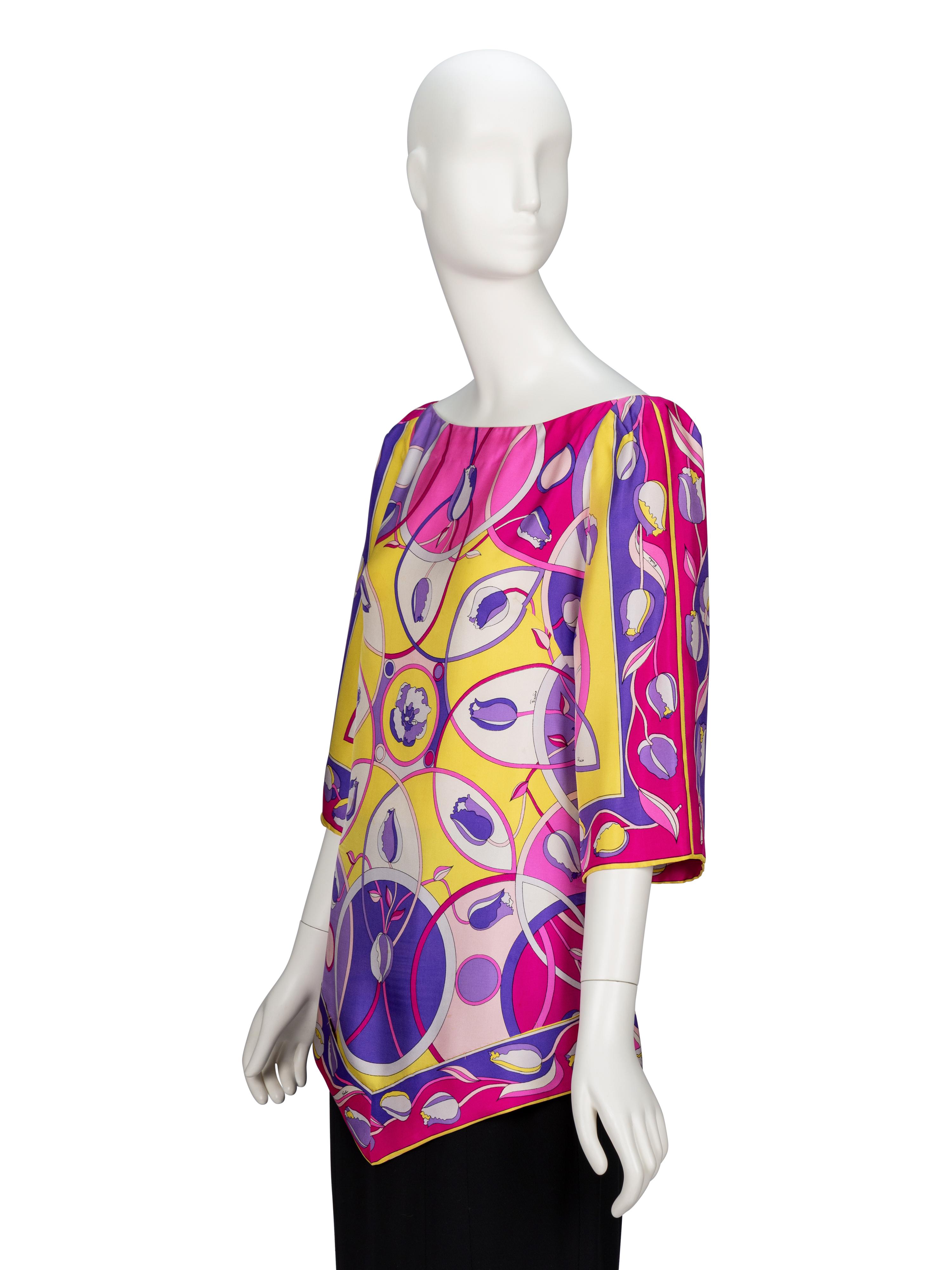 Emilio Pucci, Printed Silk Tunic Blouse