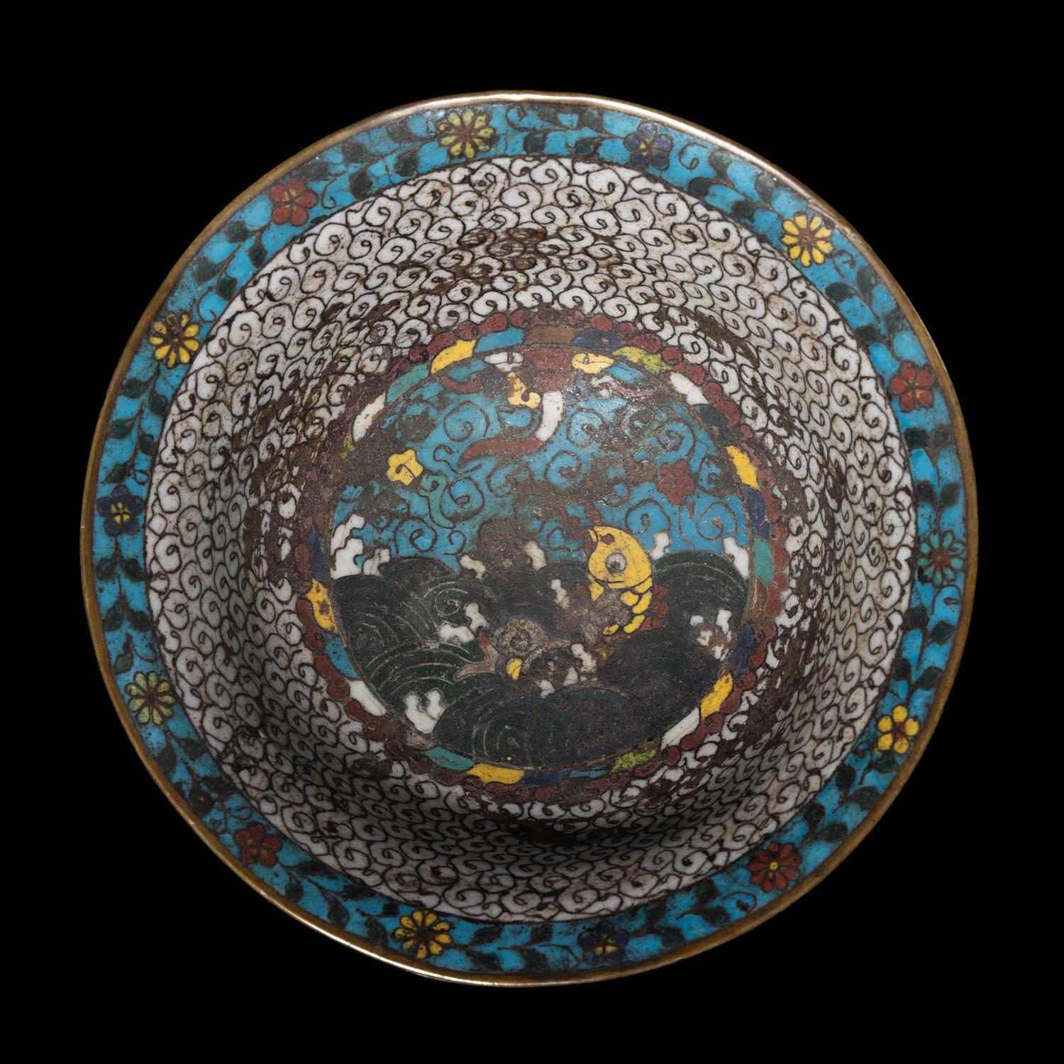 A Chinese Cloisonné Enamel Bowl, Late Ming Dynasty-Early Qing Dynasty 明末清初 掐絲琺琅西番蓮紋碗
