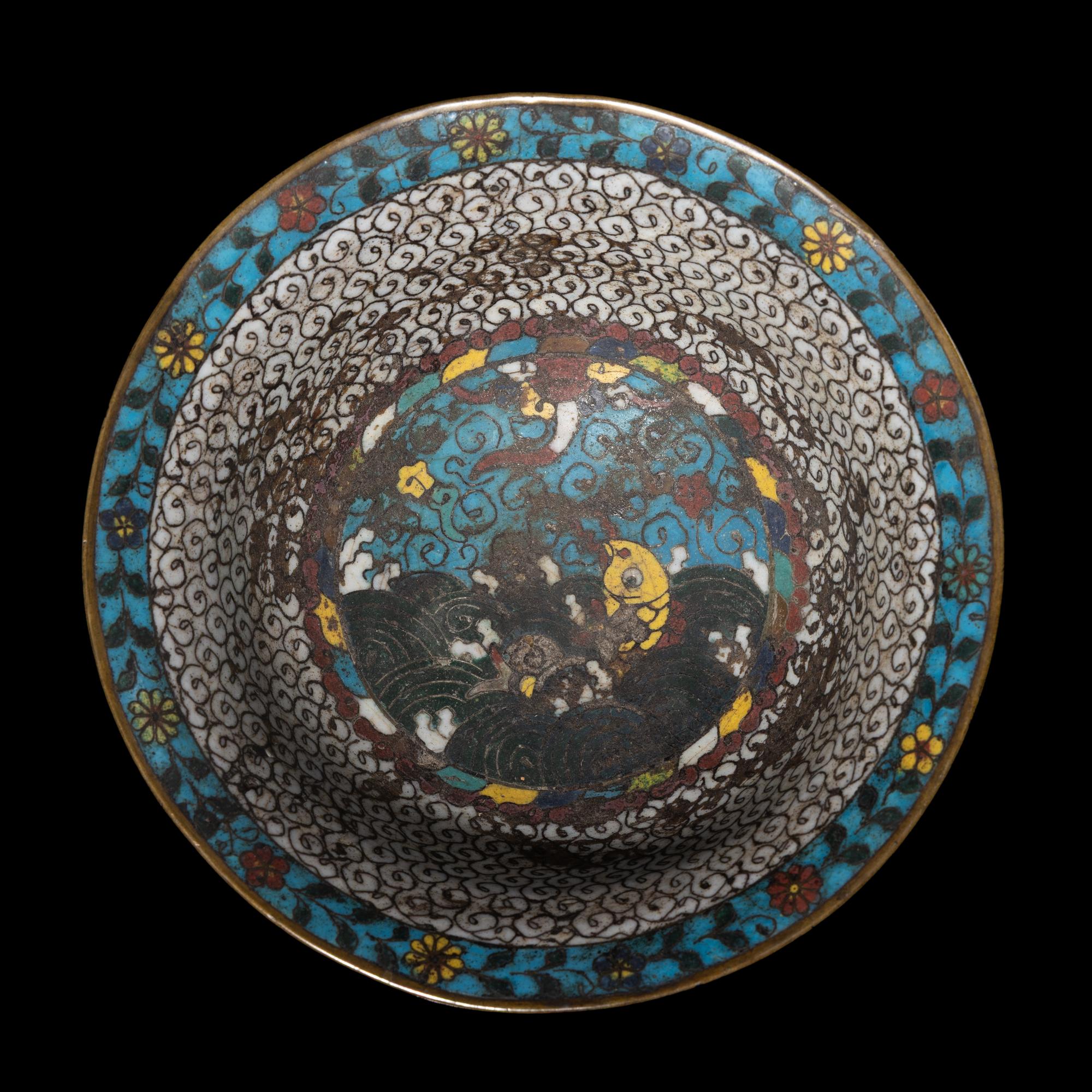 A Chinese Cloisonné Enamel Bowl, Late Ming Dynasty-Early Qing Dynasty 明末清初 掐絲琺琅西番蓮紋碗