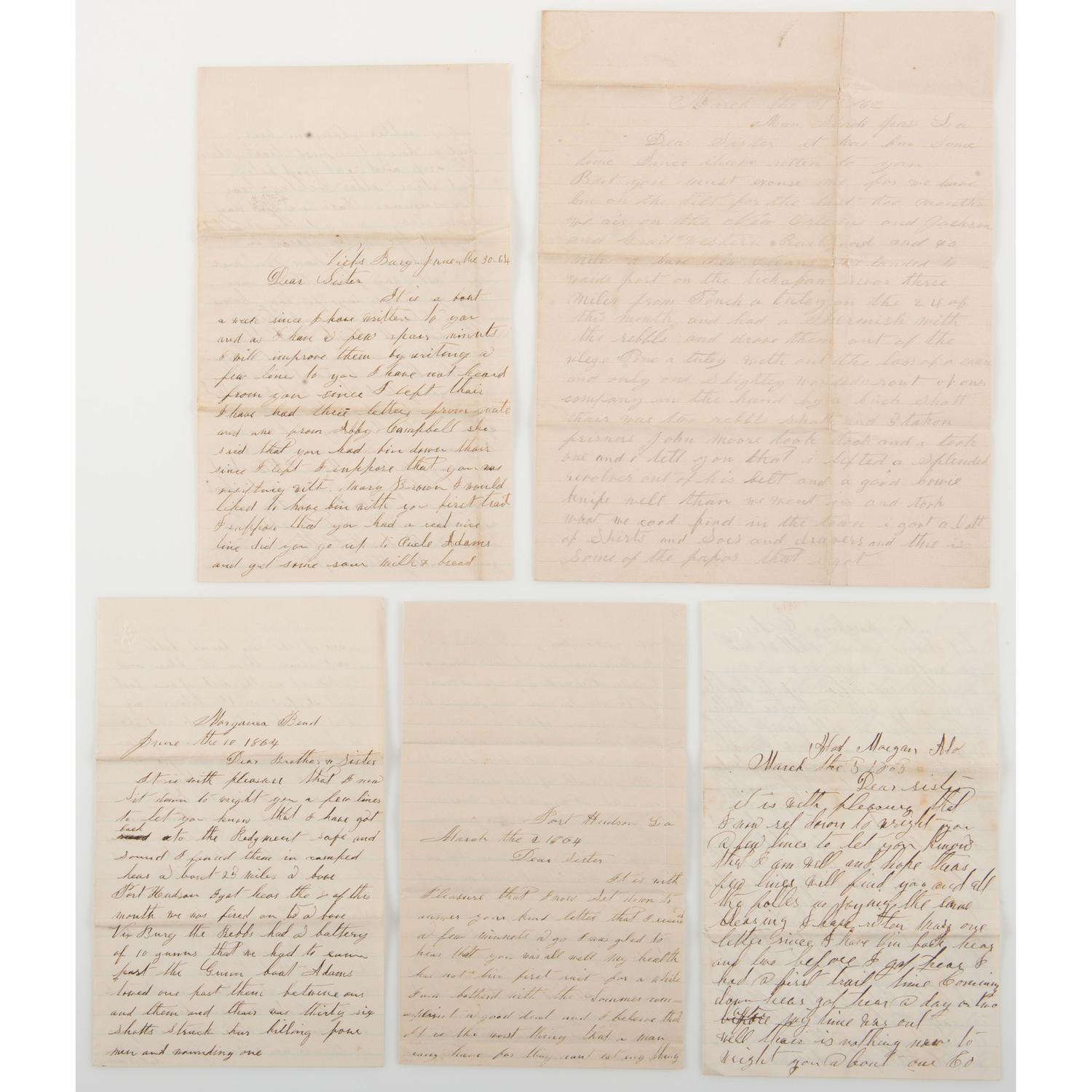 Civil War Archive of John McGraw, 6th Michigan Infantry, Incl. Correspondence from New Orleans and Vicksburg