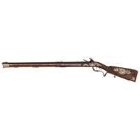 Contemporary Flintlock Jaeger Rifle with Actaeon and Hunting Motifs by John B. Derrick (American, b.1936)
