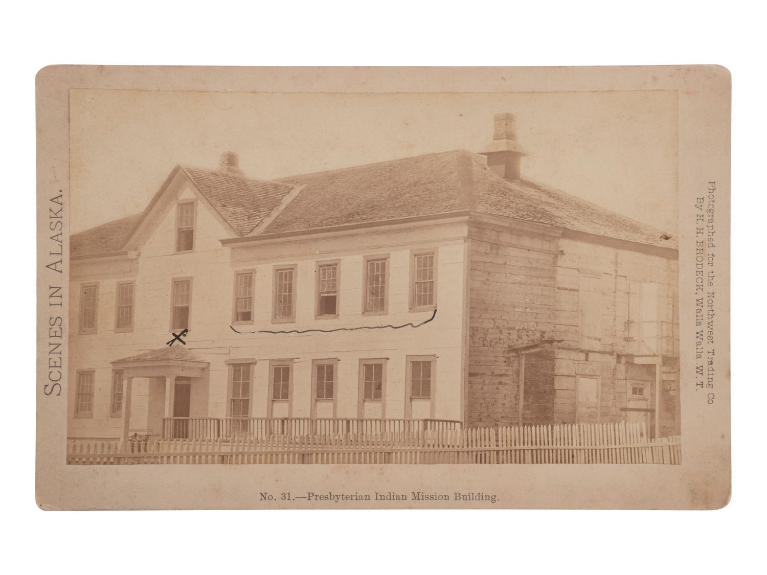[NATIVE AMERICANS - WESTERN AMERICANA]. 10 photos of Alaska, incl. view of Indian Mission building.