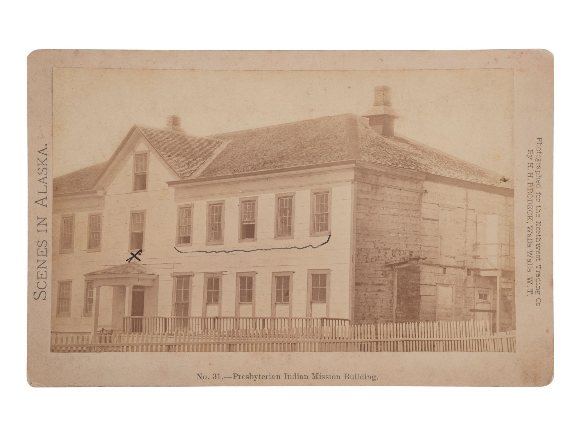 [NATIVE AMERICANS - WESTERN AMERICANA]. 10 photos of Alaska, incl. view of Indian Mission building.