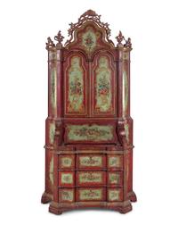 A Venetian Polychrome Painted Secrétaire
