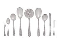 A Collection of American Silver ' Repoussé' Pattern Flatware Articles