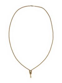 YELLOW GOLD WATCH CHAIN AND SLIDE
