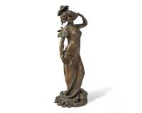 Lucien Charles Edouard Alliot (French, 1877-1967), An Art Nouveau Bronze Figure of a Lady, circa 1900