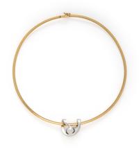BICOLOR GOLD, CULTURED PEARL, AND DIAMOND NECKLACE