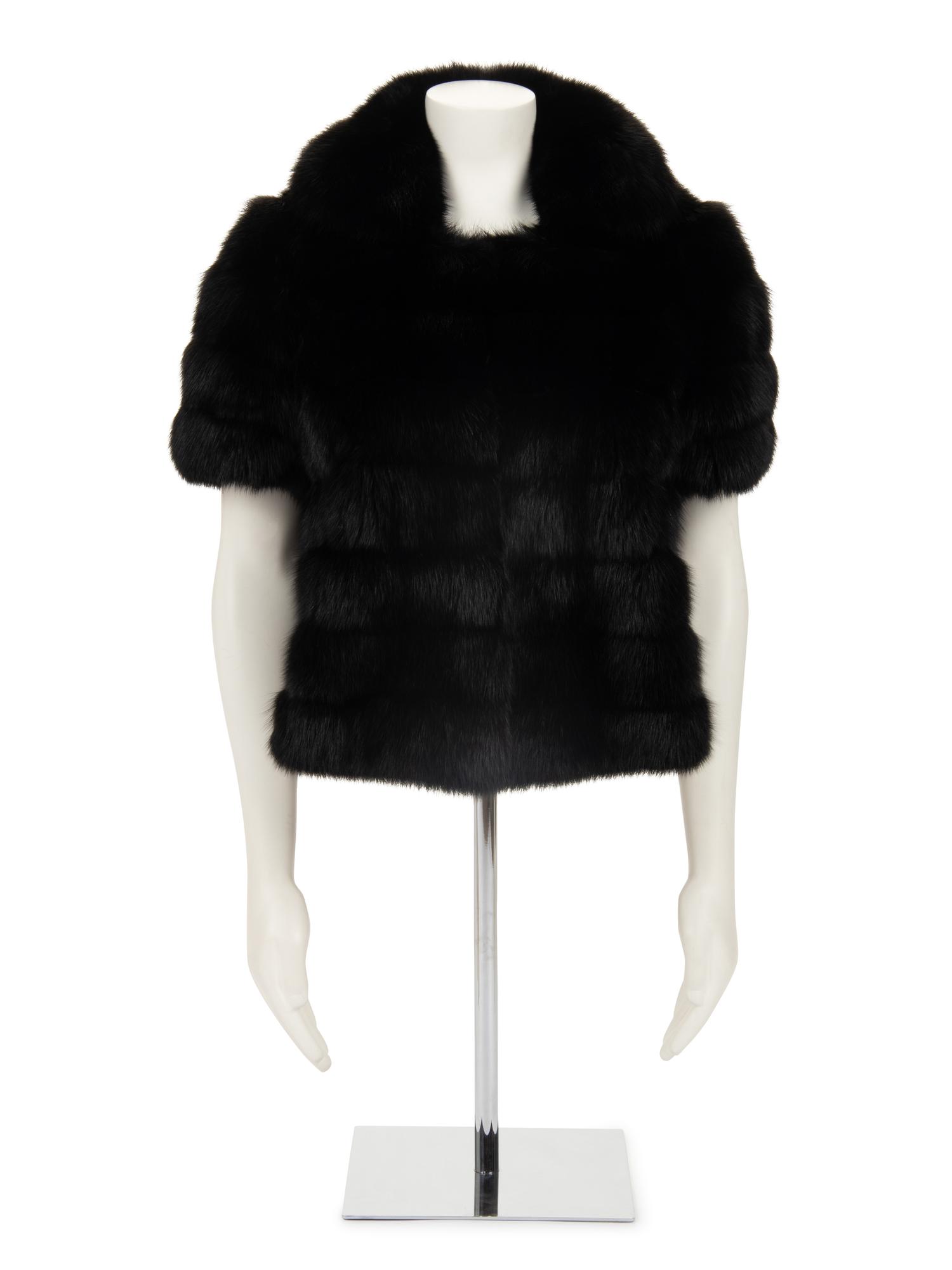 J. Mendel Fox Fur Short Sleeve Jacket