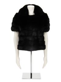J. Mendel Fox Fur Short Sleeve Jacket