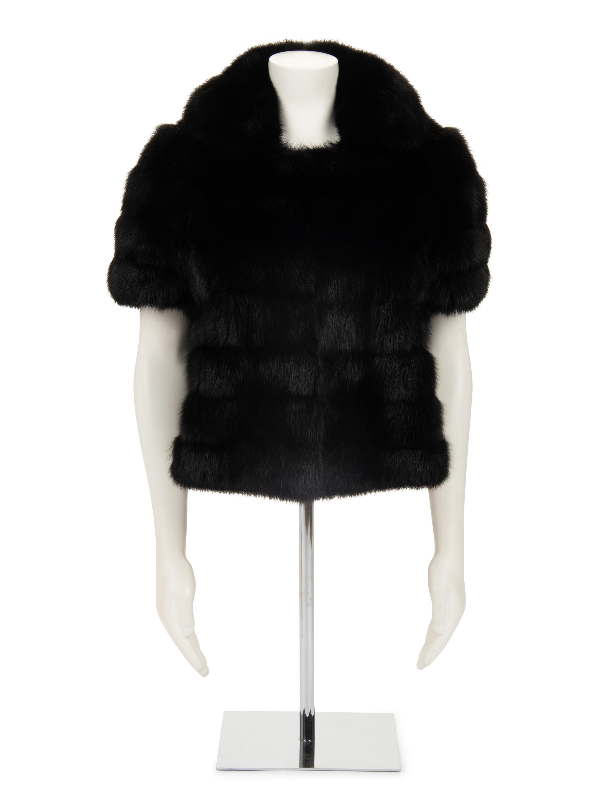 J. Mendel Fox Fur Short Sleeve Jacket