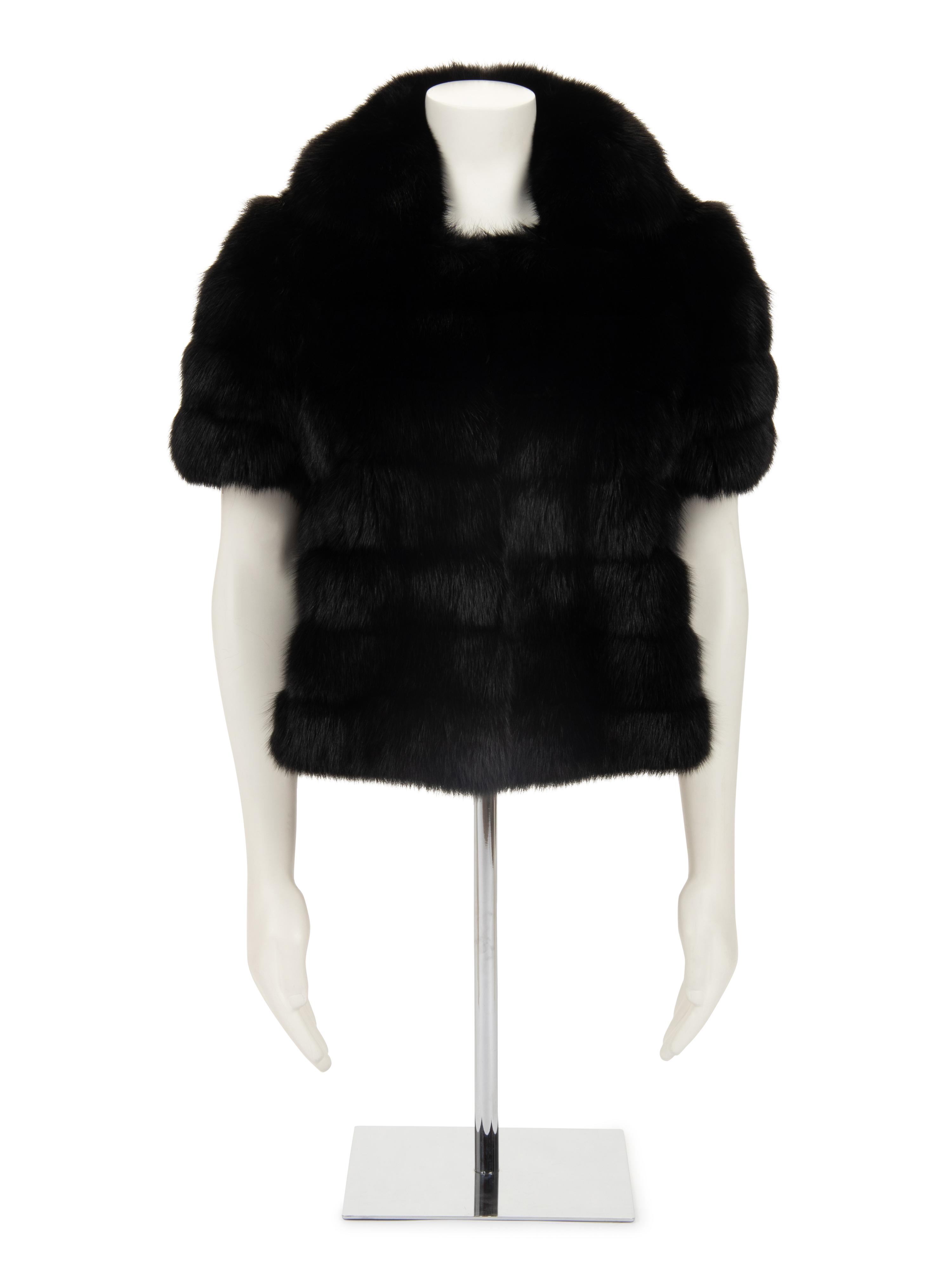 J. Mendel Fox Fur Short Sleeve Jacket